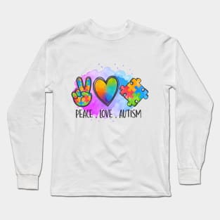 autism puzzle love peace Long Sleeve T-Shirt